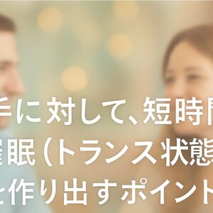 相手に対して、短時間で催眠（トランス状態）を作り出すポイント：NLP心理学